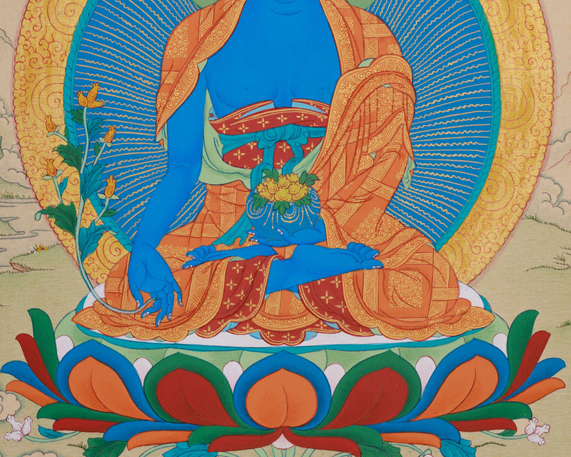 Blue Medicine Buddha Painting | Healing and Enlightenment