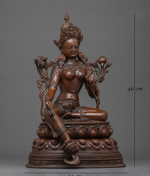 Green Tara Oxidized Figure Statue | Embrace Compassionate Protection
