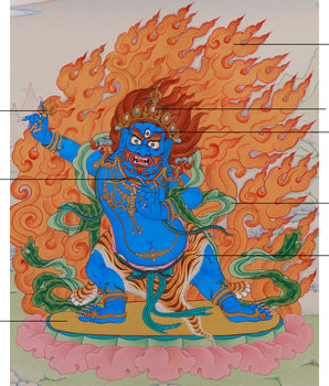 Vajrapani| Thangka in Natural Stone Colors