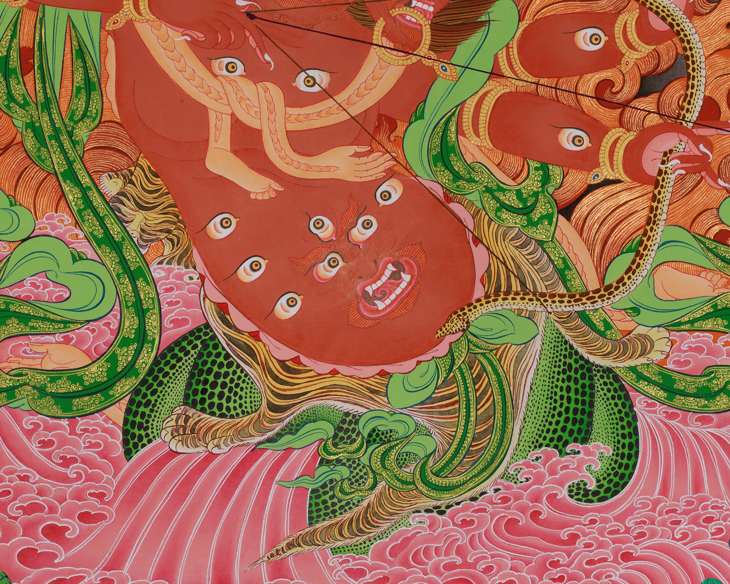 Sacred Rahula Thangka | Removing Obstacles and Negative Forces