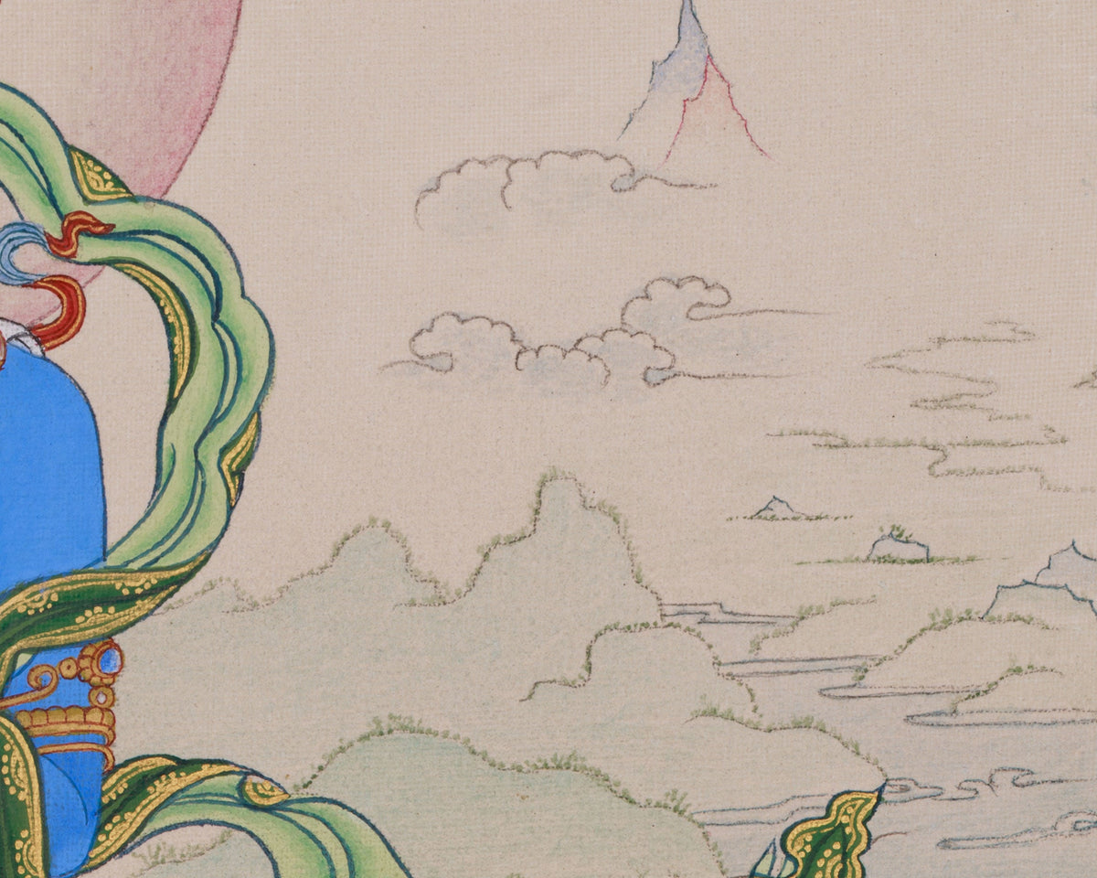 Enlightenment Symbol Vajradhara Thangka | Holder of the Thunderbolt