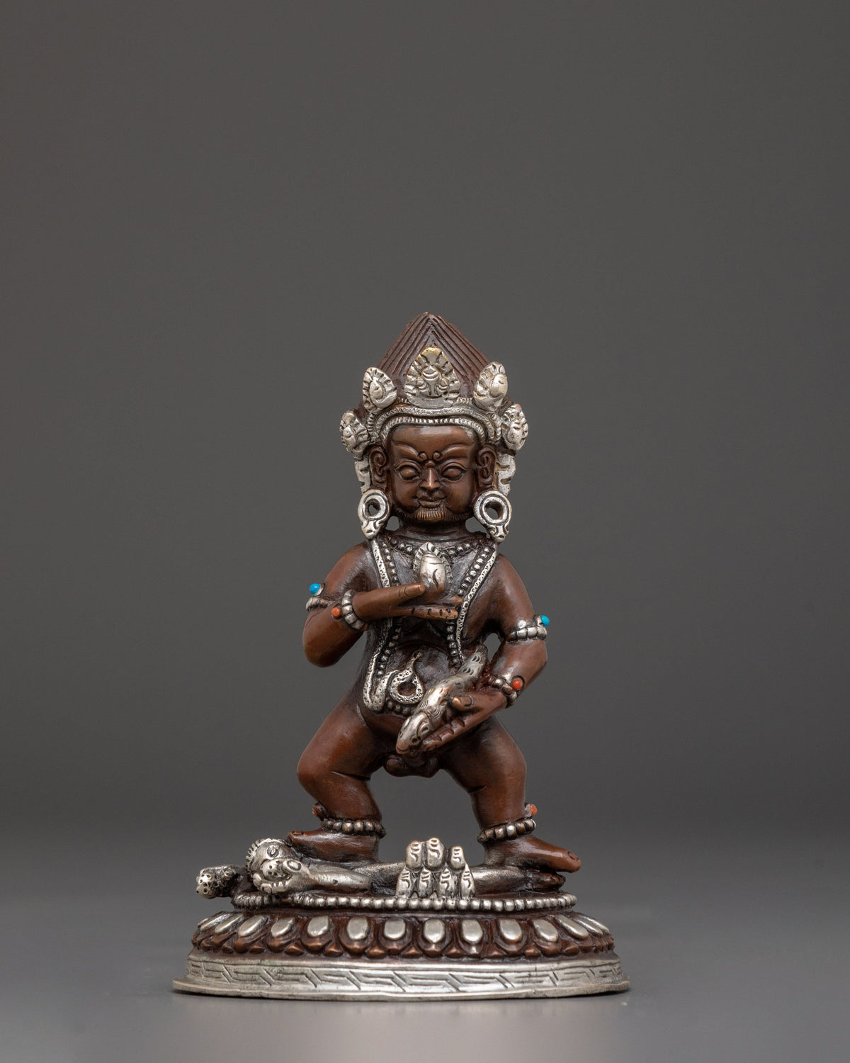 Black Dzambhala Sacred Statue | Buddhist Wealth Deity Art