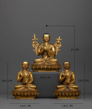 Gelug Guru Tsongkhapa and His Disciples Statue | A Testament to Devotion