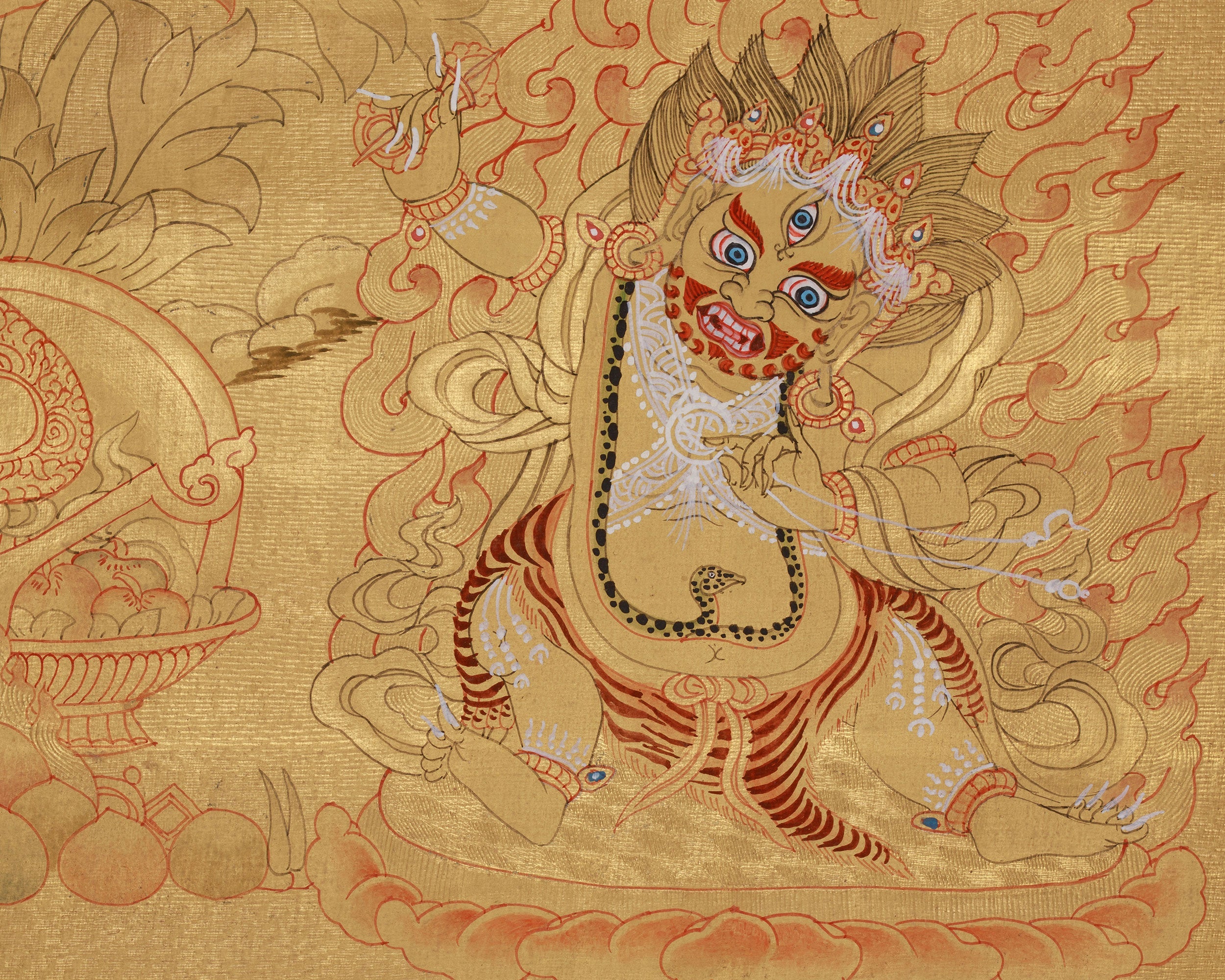 Traditional Thangka Of Four-Armed Chenrezig | With Buddha and Other Bodhisattvas