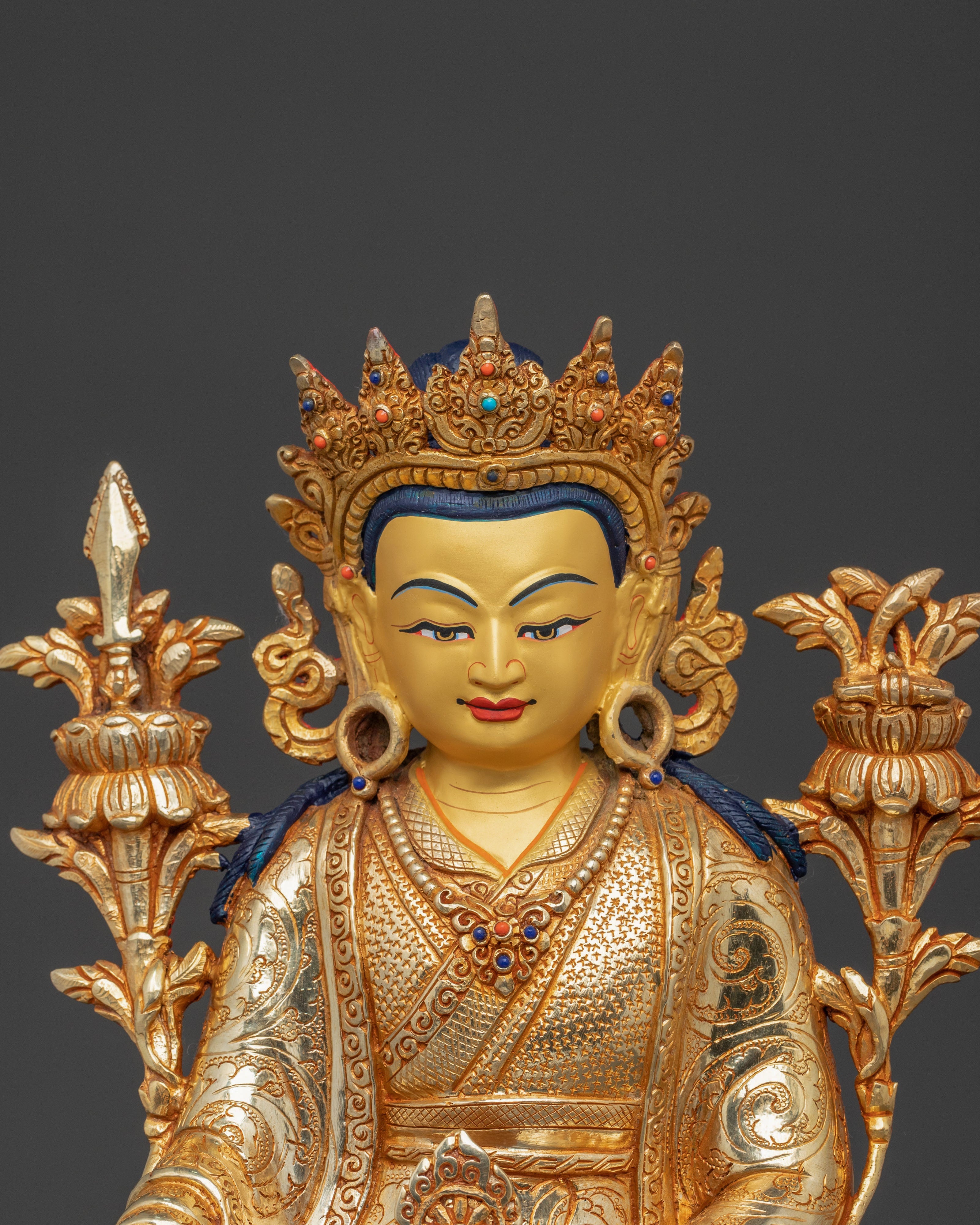 Trisong Detsen Santaraksita Statue Set | Buddhist Art Statue Set