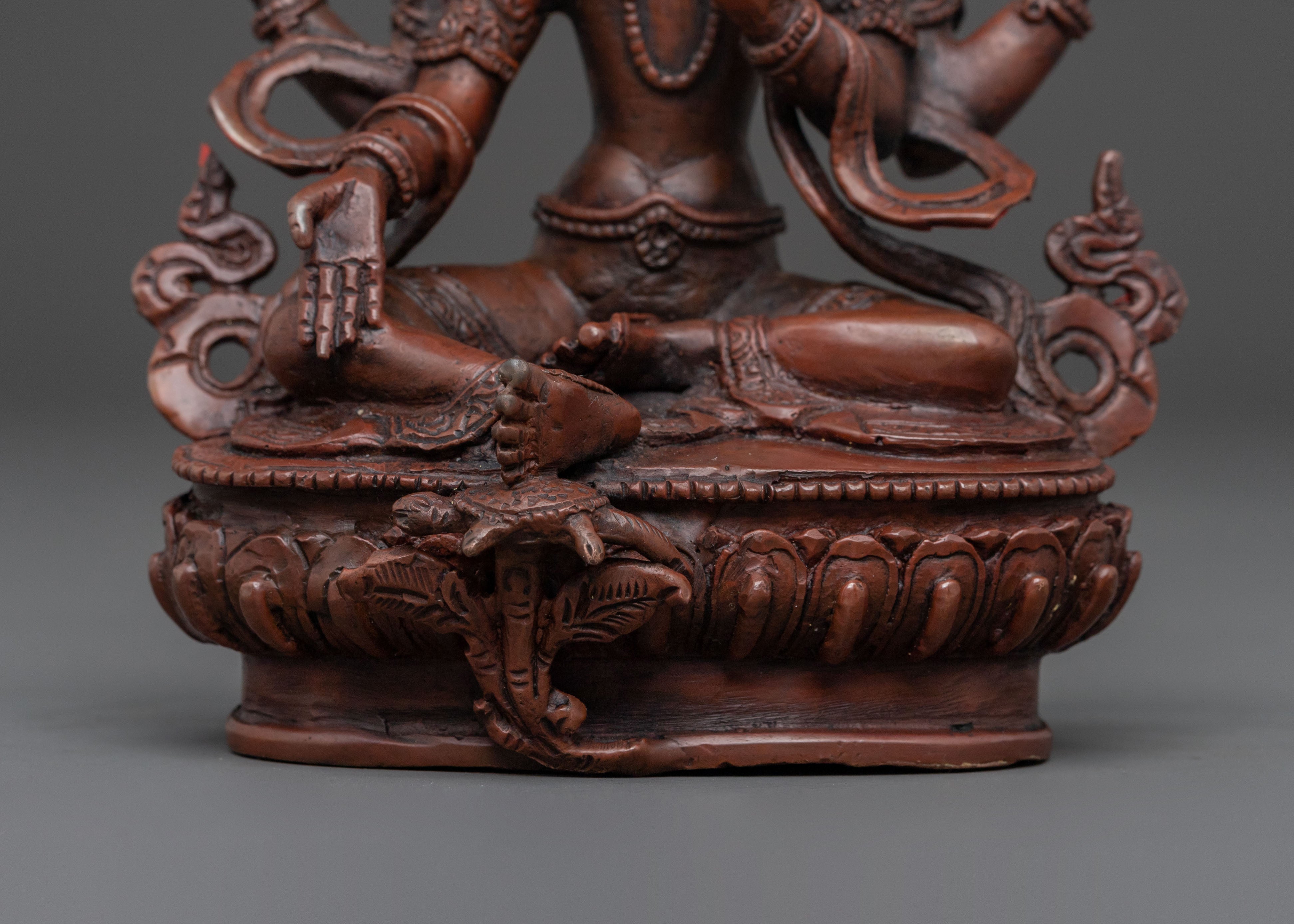 Handmade Devi Laxmi Statue | Oxidized Copper Altar Sculpture
