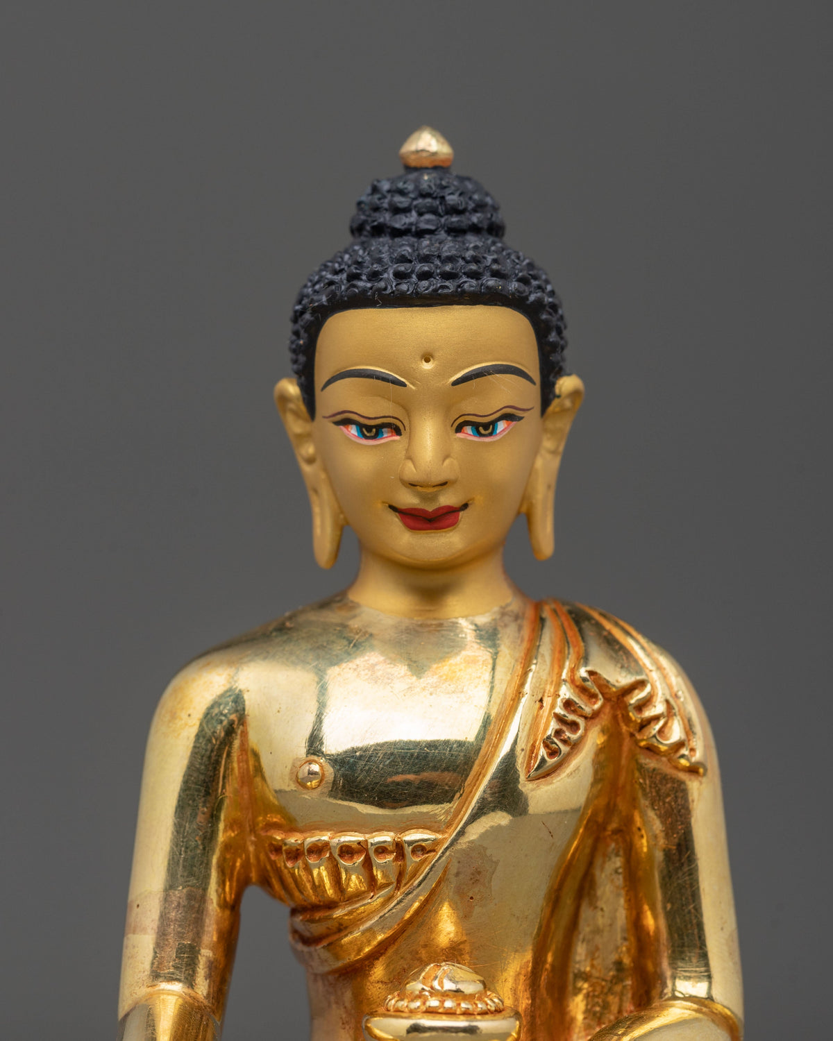 Divine Shakyamuni Buddha Statue | 24K Gold Gilded Buddhist Sculpture