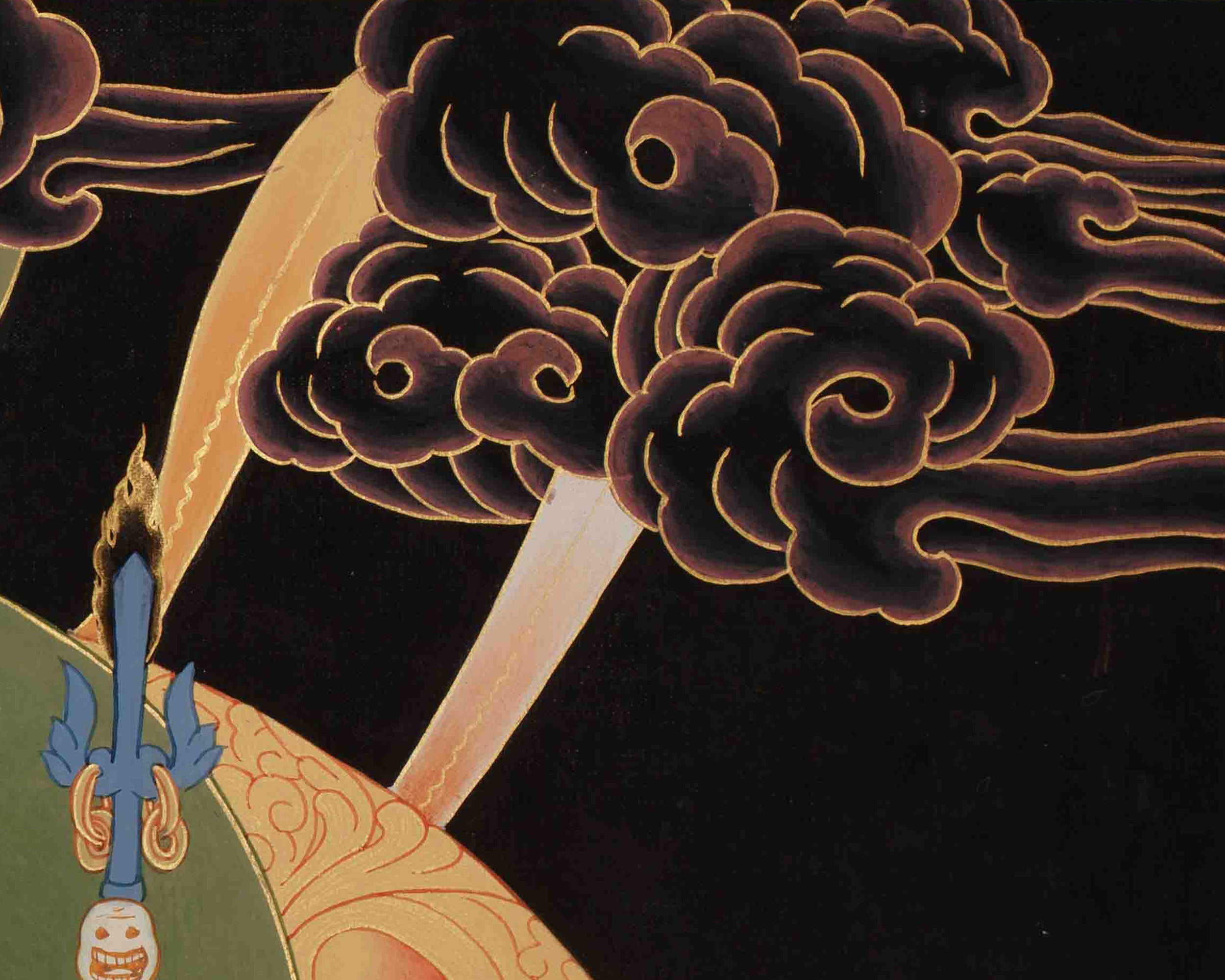 Vajrayana Buddhist Guru Rinpoche Thangka | Guru Padmasambhava Art | Meditation & Spiritual Altar