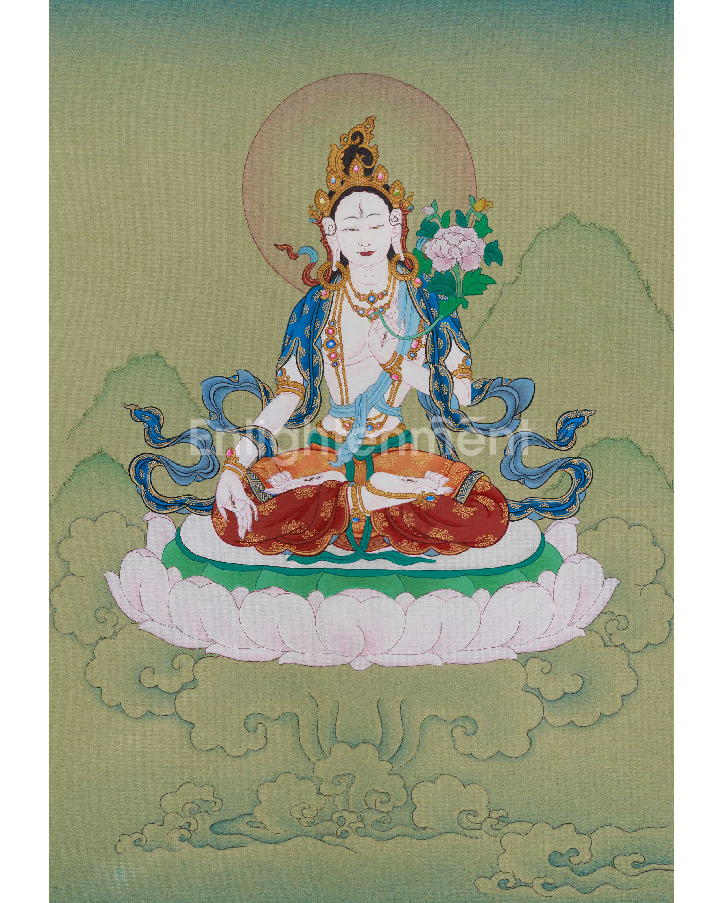 Long Life Deity White Tara Thangka