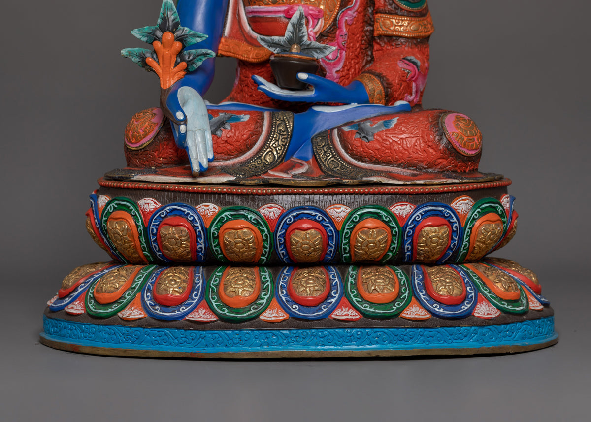 Handcrafted Statue of Medicine Buddha | Himalayan Buddhism Deity