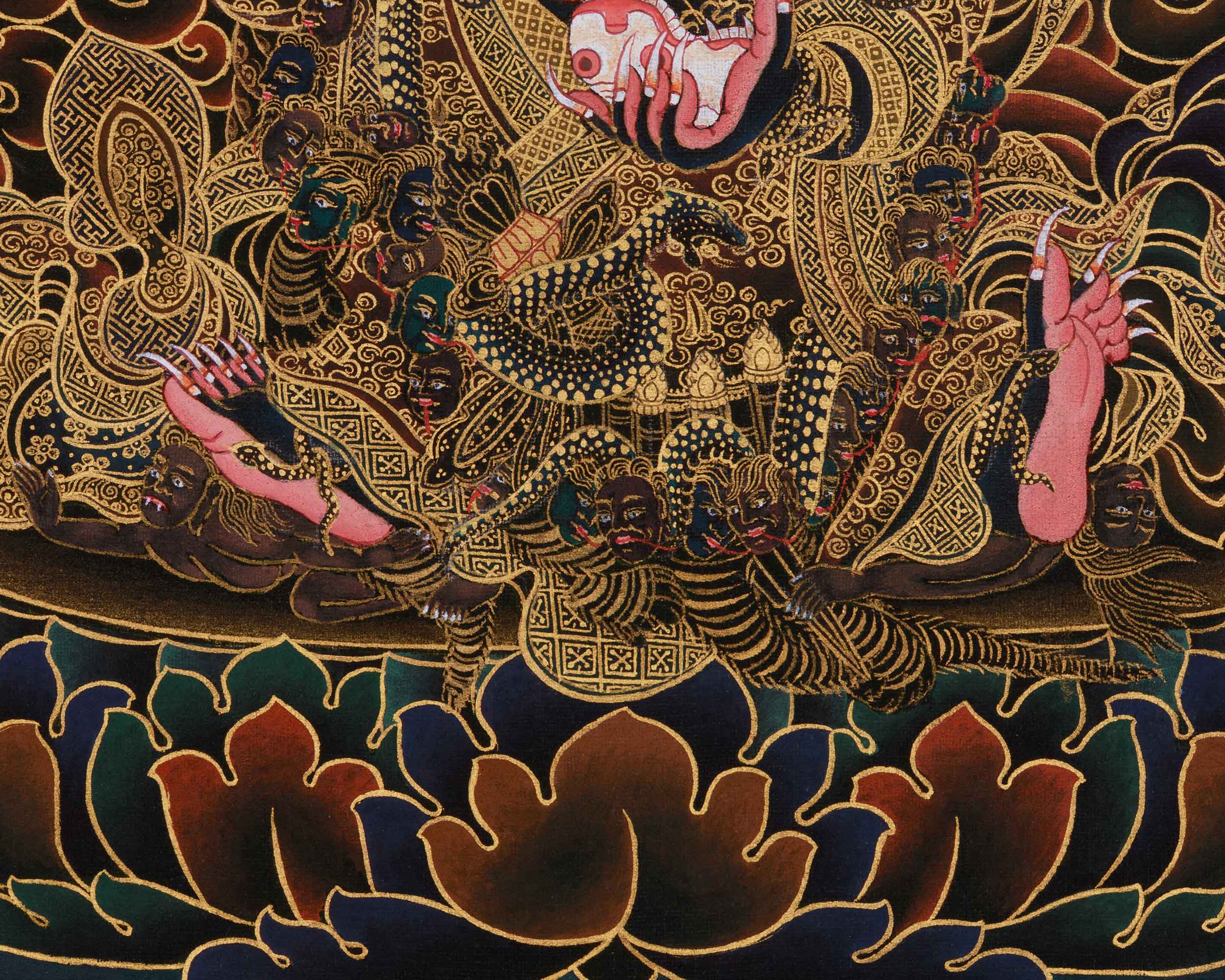 Thangka of Fierce Mahakala Bernagchen | Wrathful Protector Deity
