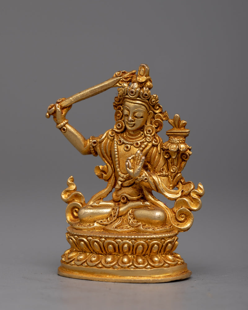 Machine-Made Copper Manjushree Statue | Symbolizing Wisdom and Spiritual Growth