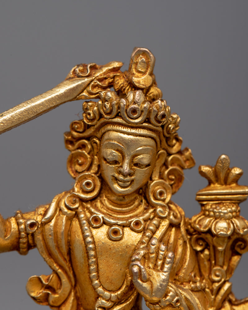 Machine-Made Copper Manjushree Statue | Symbolizing Wisdom and Spiritual Growth