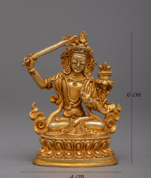 Machine-Made Copper Manjushree Statue | Symbolizing Wisdom and Spiritual Growth