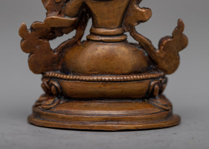 Manjushri Statue Tibétain | Expertly Crafted in Oxidized Copper Using Machine