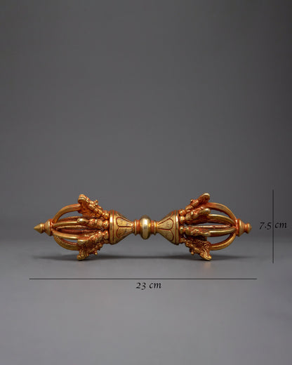 Copper Gold Plated Vajra | Sacred Symbol of Spiritual Power