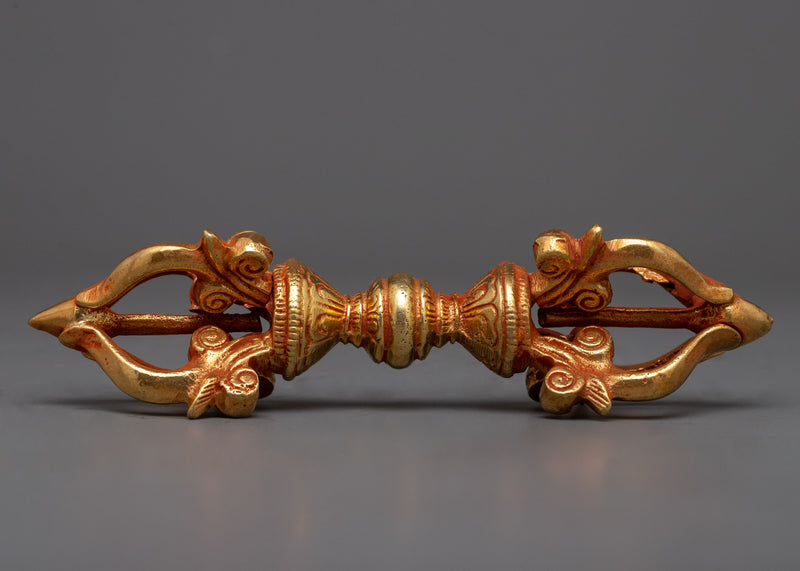 Gold-Plated Copper Vajra | Exquisite Spiritual Tool for Rituals and Meditations