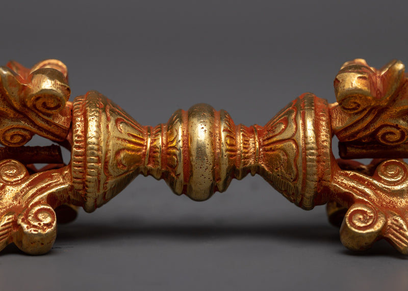 Gold-Plated Copper Vajra | Exquisite Spiritual Tool for Rituals and Meditations