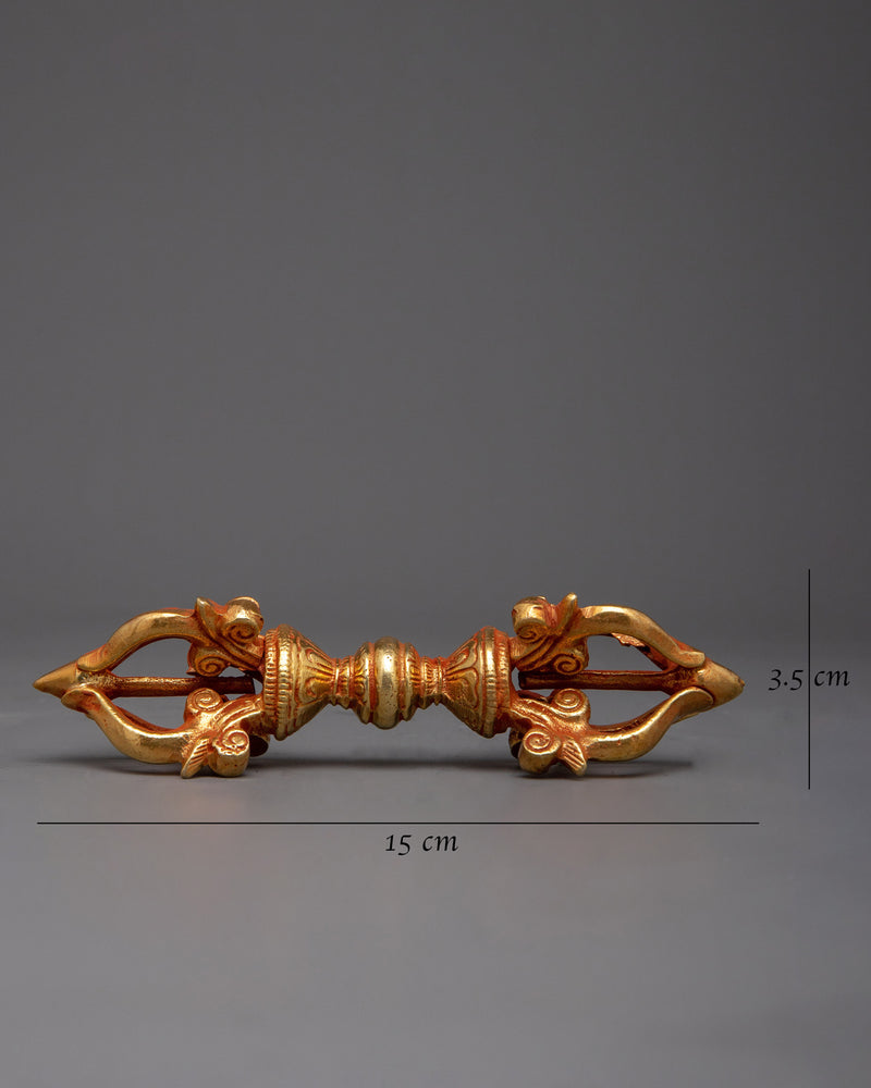 Gold-Plated Copper Vajra | Exquisite Spiritual Tool for Rituals and Meditations