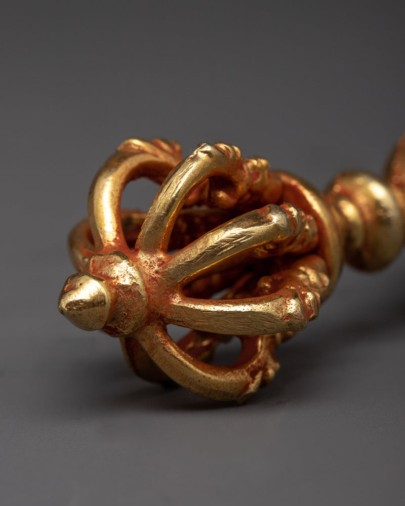 Buddhist Copper Vajra | Traditional Symbol of Spiritual Power and Protection