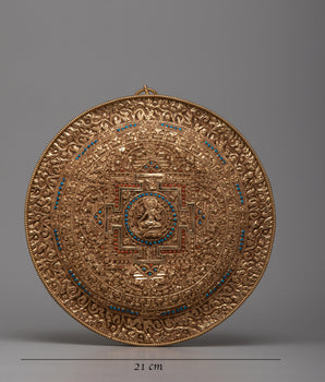 Green Tara Copper Mandala Art | Sacred Representation of Compassion and Protection