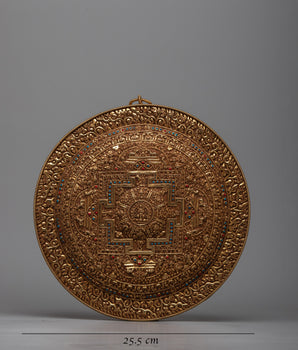 Round Copper Mandala Wall Hanging | Sacred Art for Spiritual Decor