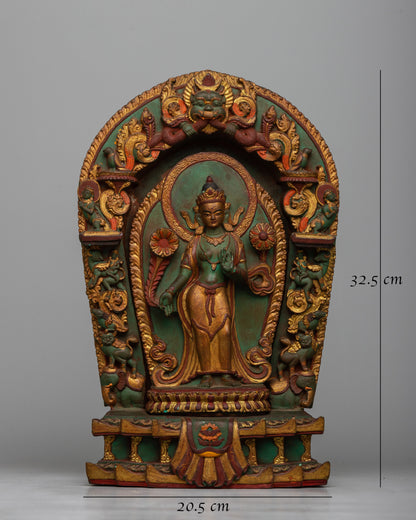 Turquoise Powder Green Tara Statue | Graceful Presence for Altars