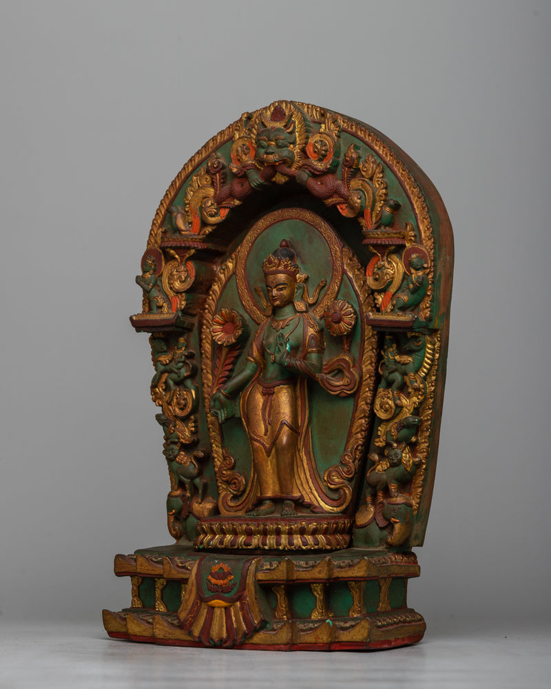 Turquoise Powder Green Tara Statue | Graceful Presence for Altars