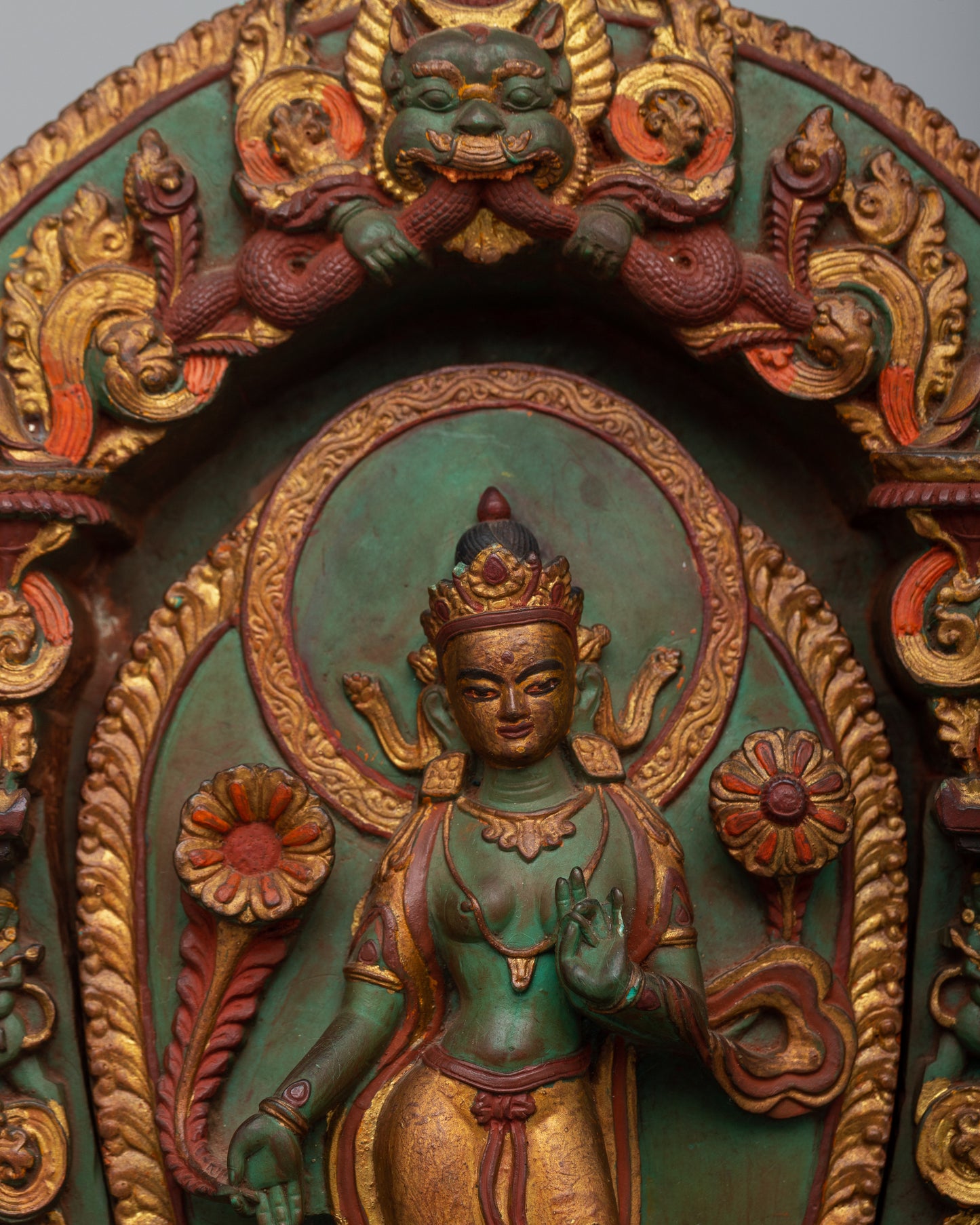 Turquoise Powder Green Tara Statue | Graceful Presence for Altars