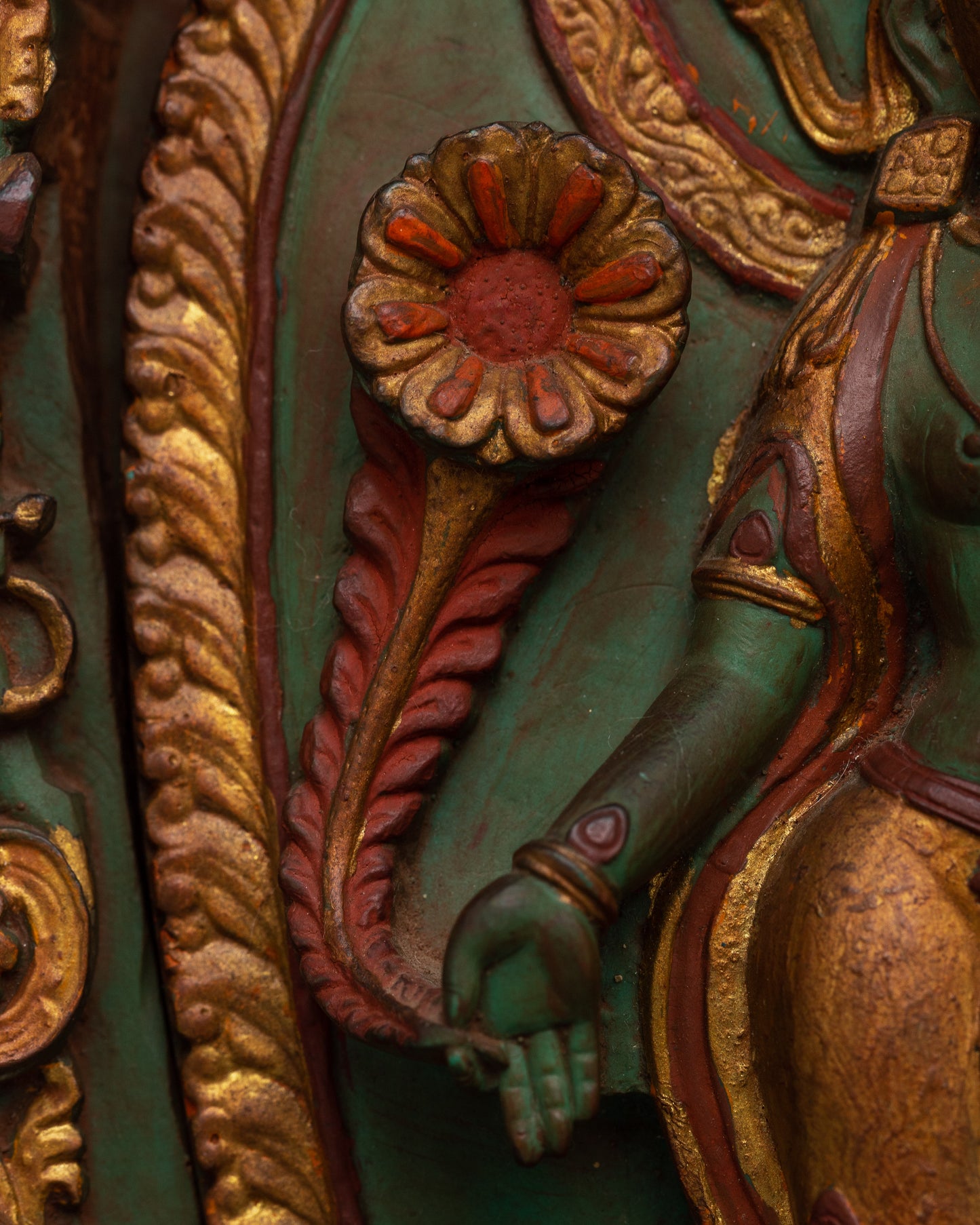 Turquoise Powder Green Tara Statue | Graceful Presence for Altars