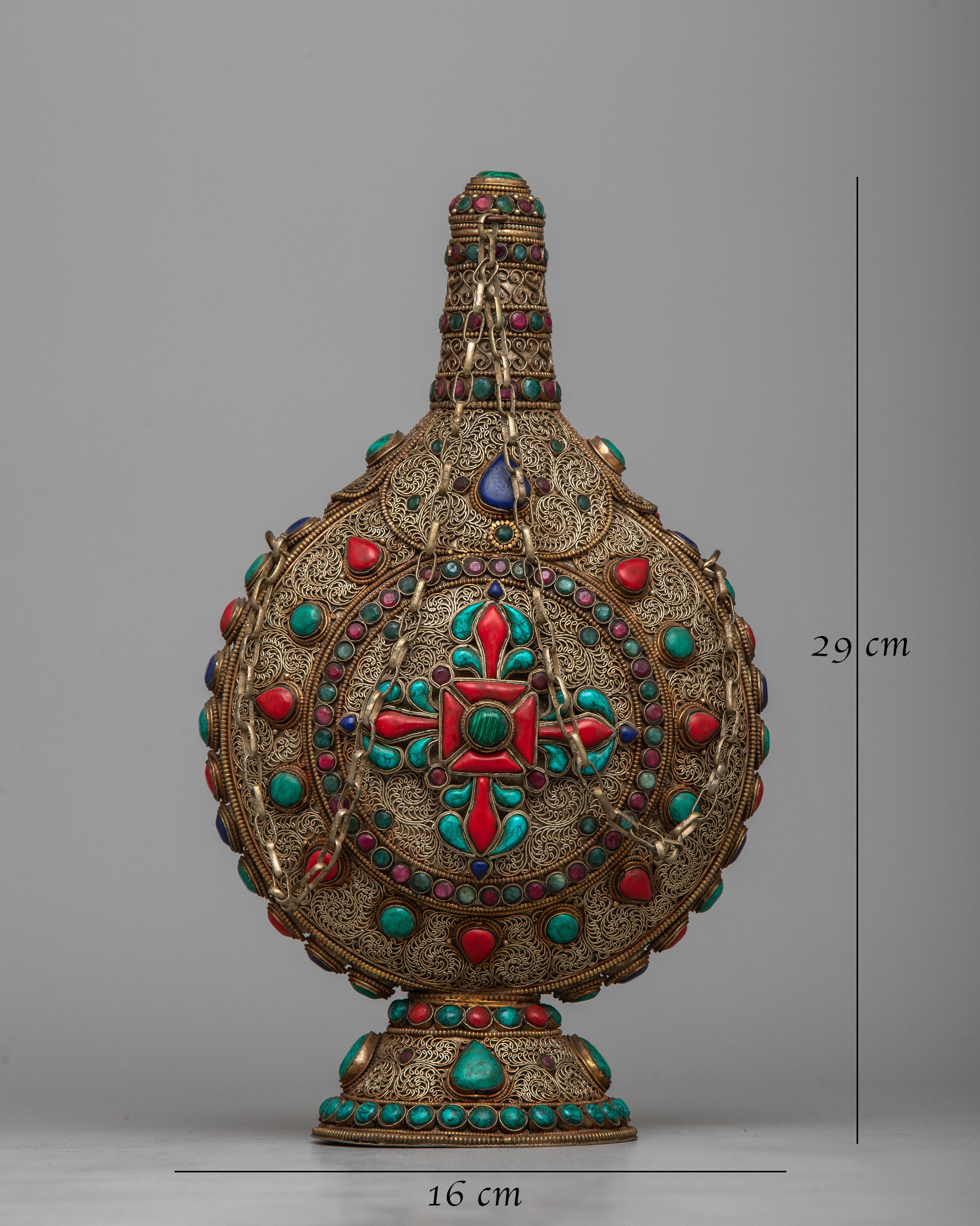 Gold Snuffer Bottle | Exquisite Copper Craftsmanship with Luxurious Gold and Silver Finish