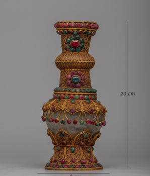 Tibetan Gold Fower Vase Set | Elevating Floral Arrangements with Grace