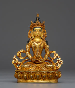 Spiritual Gold Gilded Amitayus Buddha Statue
