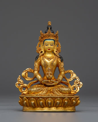 Spiritual Gold Gilded Amitayus Buddha Statue