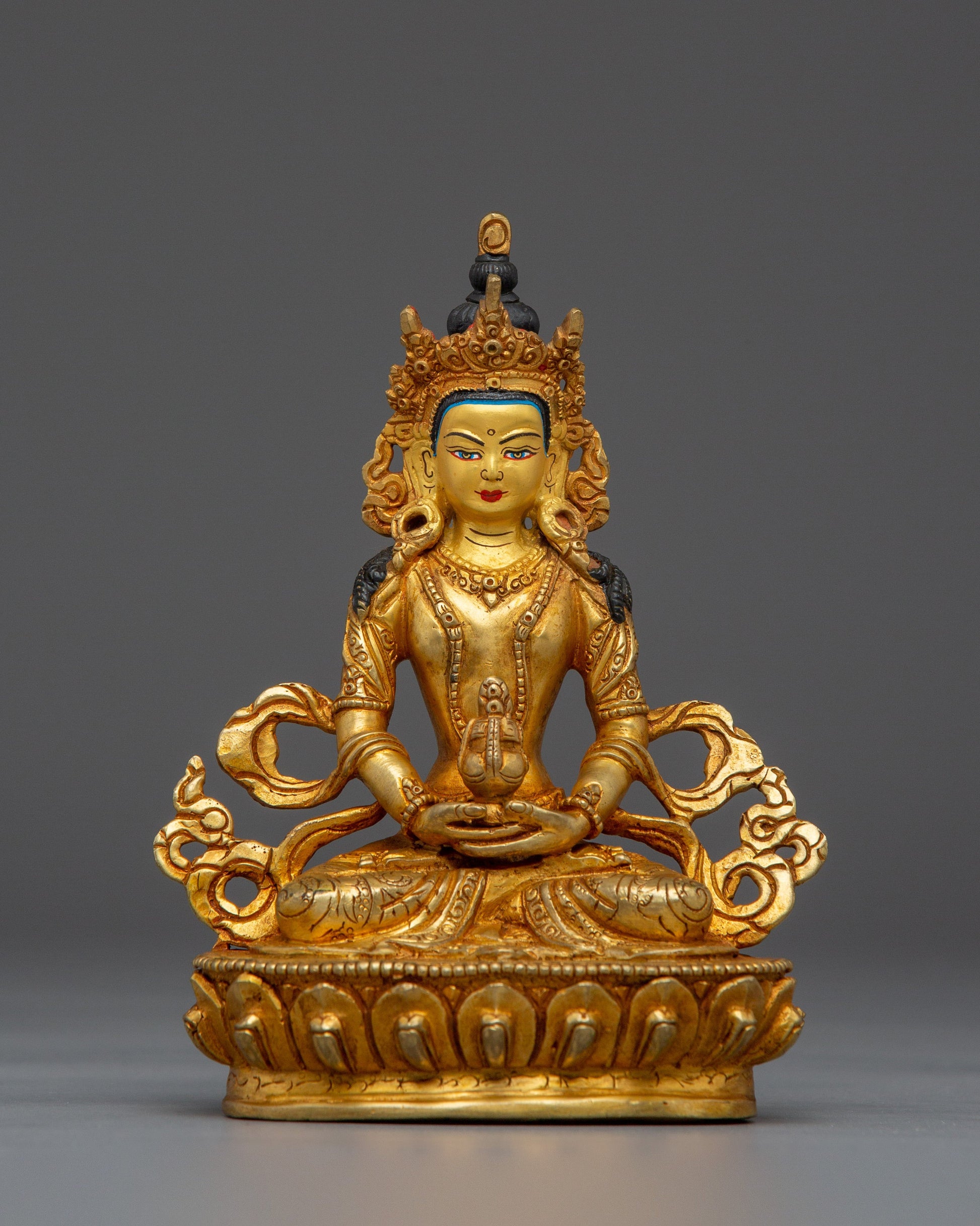 Spiritual Gold Gilded Amitayus Buddha Statue