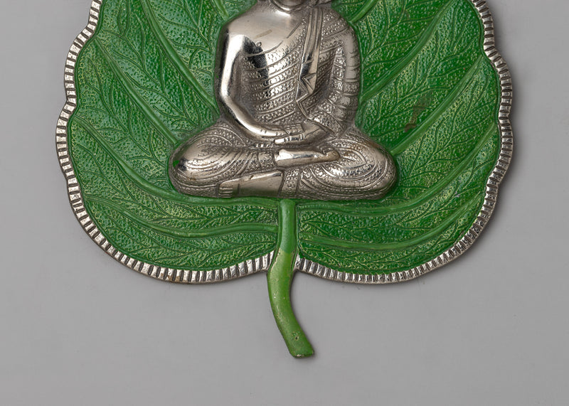 White Metal Buddha Leaf | Perfect for Décor and Meditation Spaces