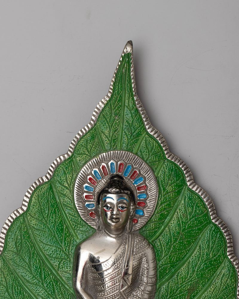 White Metal Buddha Leaf | Perfect for Décor and Meditation Spaces