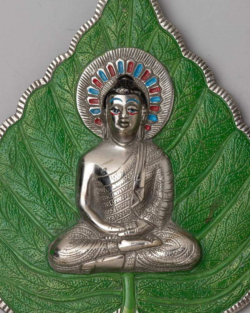 White Metal Buddha Leaf | Perfect for Décor and Meditation Spaces