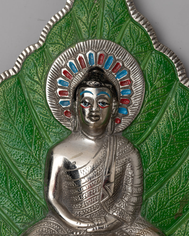 White Metal Buddha Leaf | Perfect for Décor and Meditation Spaces