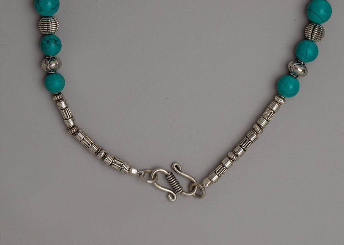 White Metal Tibetan Necklace | Exuding Traditional Elegance and Cultural Significance