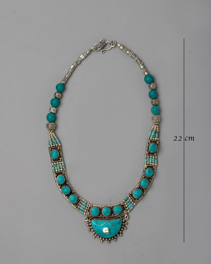 Tibetan Turquoise Necklace | Infused with Cultural Significance and Natural Beauty