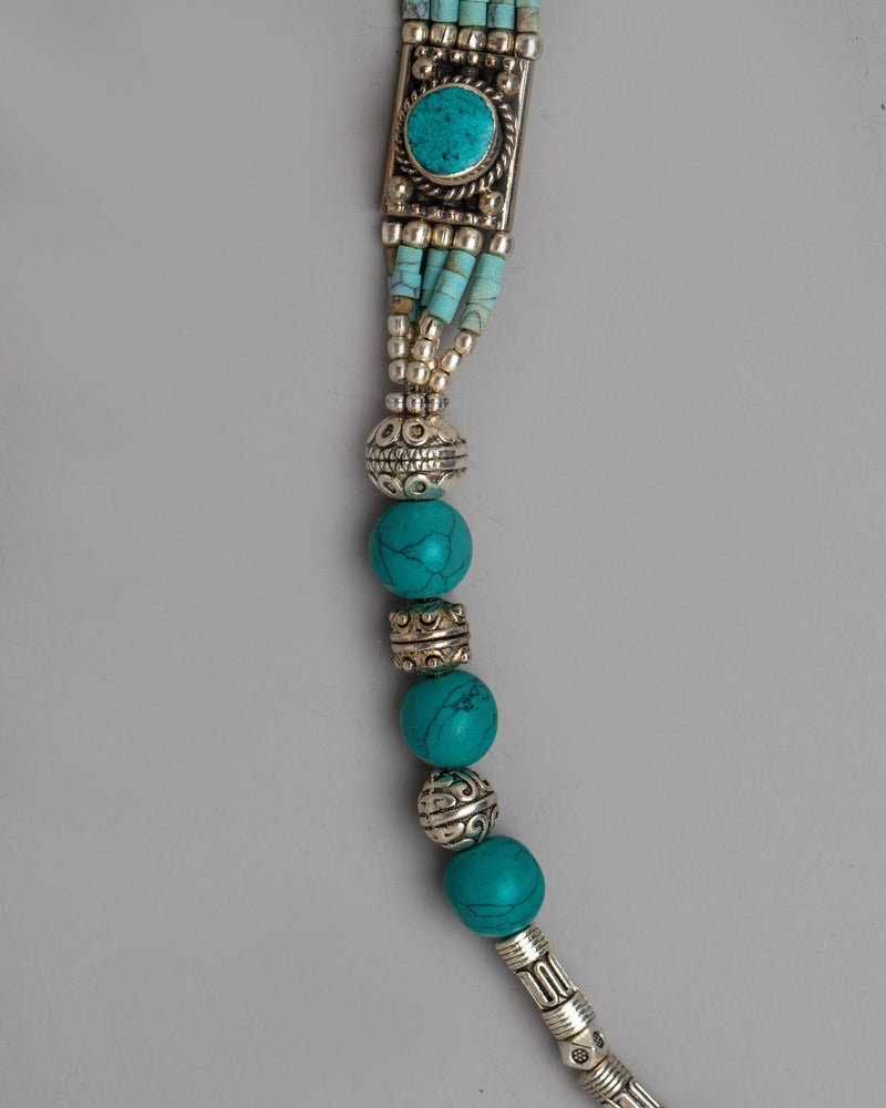 Tibetan Turquoise Necklace | Infused with Cultural Significance and Natural Beauty