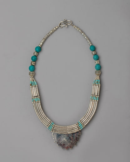 Tibetan Turquoise Necklace | Infused with Cultural Significance and Natural Beauty