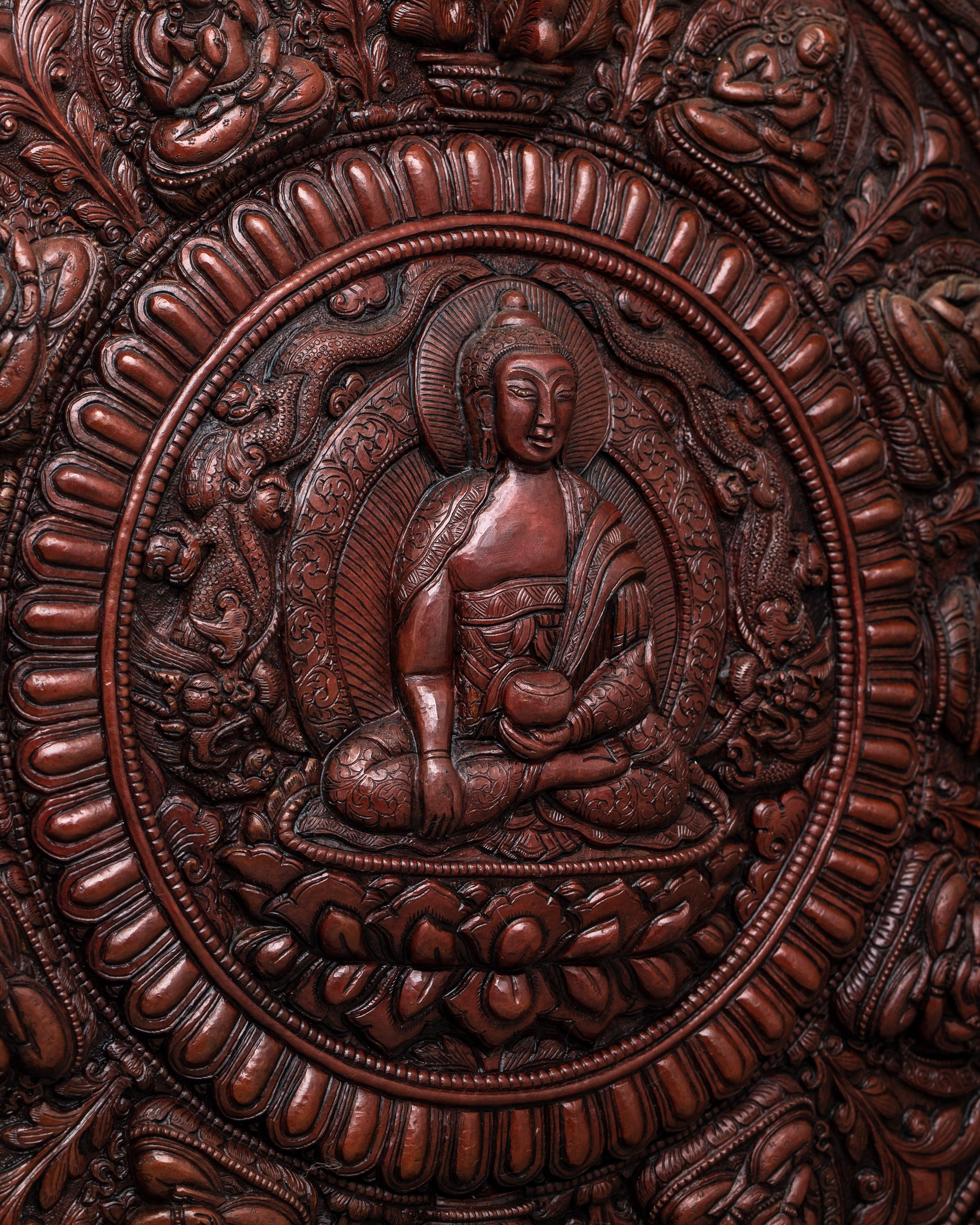Shakyamuni Buddha Buddhist Handmade Wall Hanger | Intricately Crafted Buddhist Art for Sacred Decor