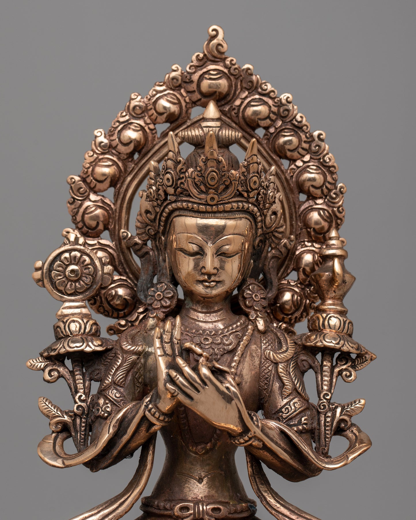 The Buddha Maitreya Statue | Handcrafted Copper Artwork for Spiritual Enlightenment