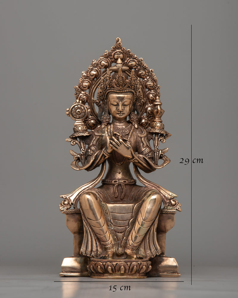 The Buddha Maitreya Statue | Handcrafted Copper Artwork for Spiritual Enlightenment