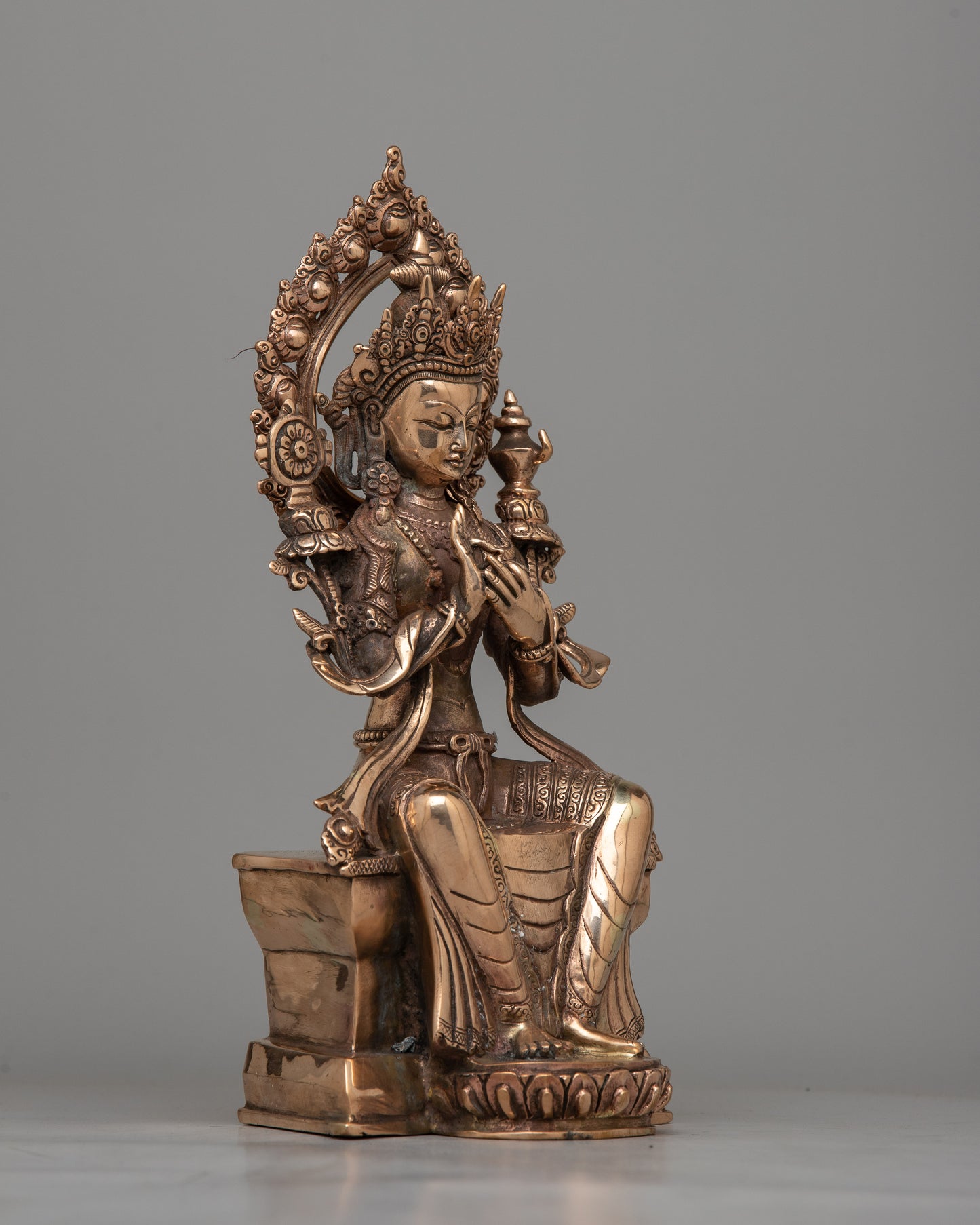 The Buddha Maitreya Statue | Handcrafted Copper Artwork for Spiritual Enlightenment