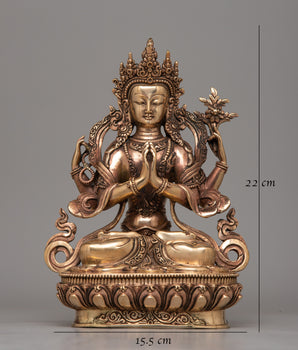 4 Armed Chenrezig Sadhana Statue | Enhancing Spiritual Practice and Devotion