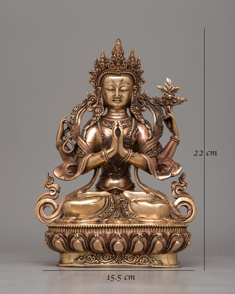 4 Armed Chenrezig Sadhana Statue | Enhancing Spiritual Practice and Devotion