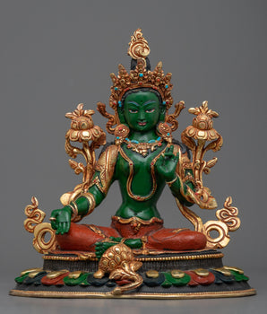 green-tara-and-flowers